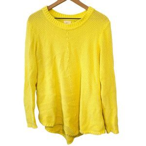 Caslon Yellow Open Knit Sweater Size Medium